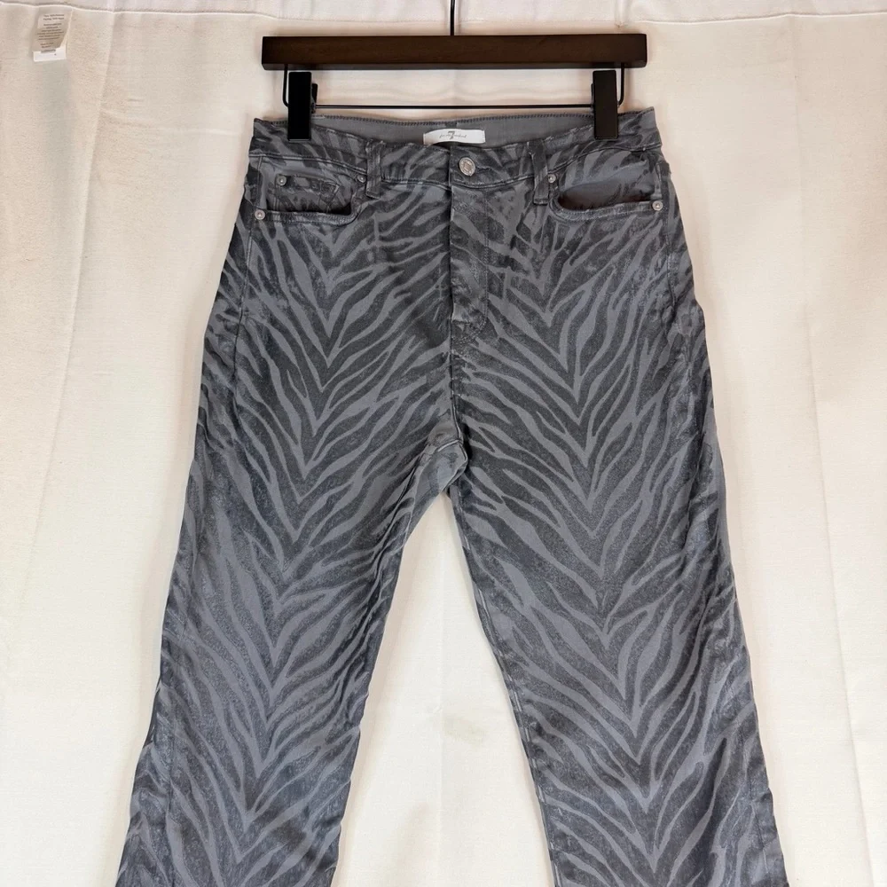 7 FOR ALL MANKIND Women’s Size 29 Denim Jeans Zebra Pattern Skinny Stretch